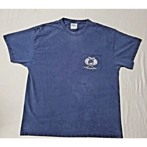 Vintage Port & Company "Veteran" Pocket T-Shirt Adult XL Blue Double Sided